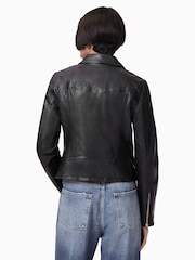 AllSaints Black Vela Biker Jacket - Image 2 of 7