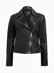 AllSaints Black Vela Biker Jacket - Image 7 of 7
