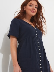 Joe Browns Button Detail Patch Pocket Crinkle Tunic Top - Bild 4 von 5