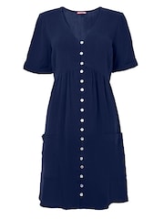 Joe Browns Button Detail Patch Pocket Crinkle Tunic Top - Bild 5 von 5
