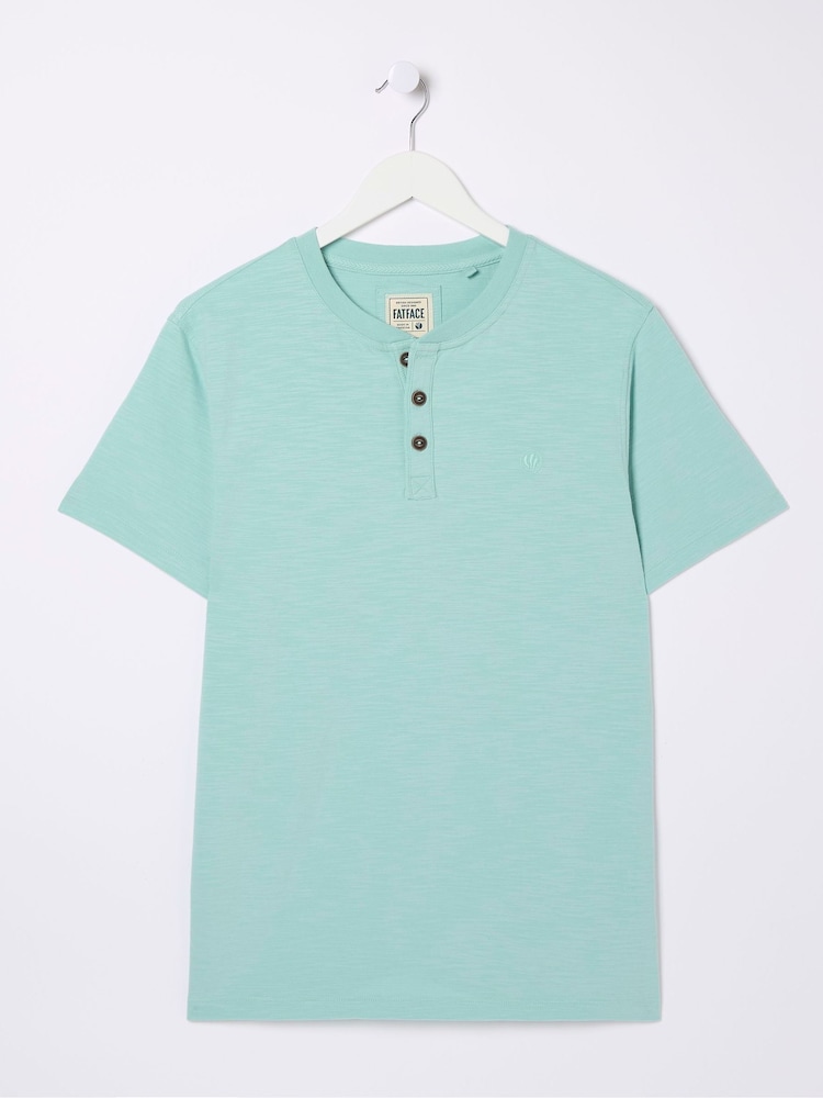 FatFace Blue Woodside Slub Henley T-Shirt - Image 5 of 5
