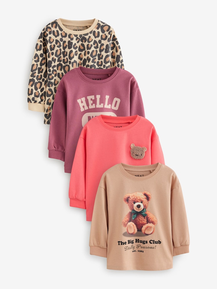 Pink - 4er-Pack Langarmshirts aus 100 % Baumwolle (3 Monate bis 7 Jahre) - Bild 1 von 8 Pink - 4er-Pack Langarmshirts aus 100 % Baumwolle (3 Monate bis 7 Jahre) - Bild 1 von 8