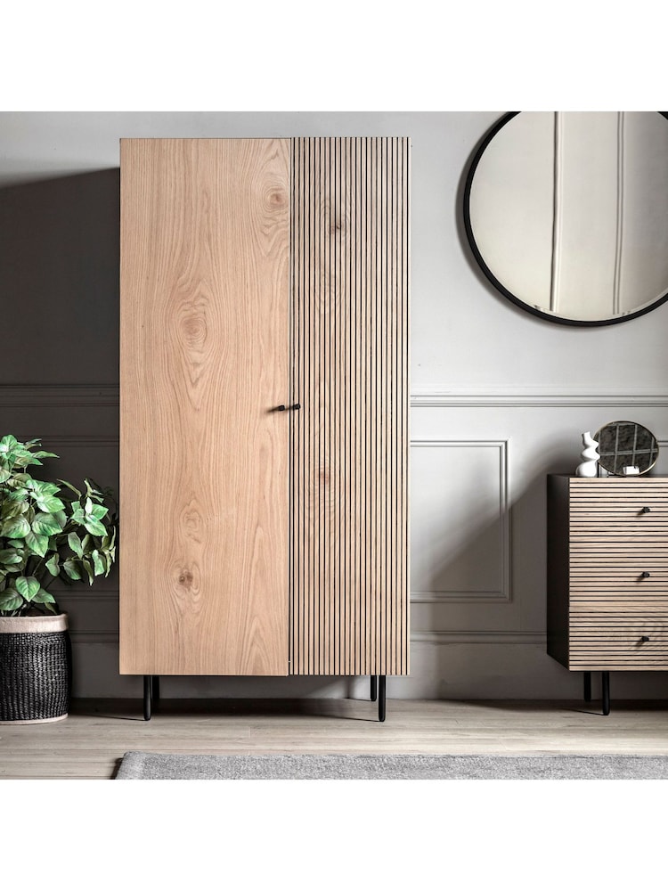 Gallery Home Black Nador Oak Style Double Wardrobe - Image 1 of 7