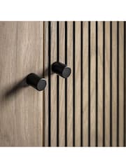 Gallery Home Black Nador Oak Style Double Wardrobe - Image 3 of 7
