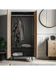 Gallery Home Black Nador Oak Style Double Wardrobe - Image 4 of 7
