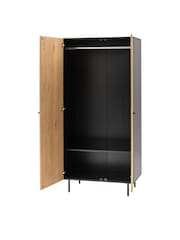 Gallery Home Black Nador Oak Style Double Wardrobe - Image 6 of 7