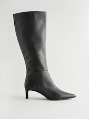 Black Leather Forever Comfort® Knee High Skinny Heeled Boots - Image 5 of 8