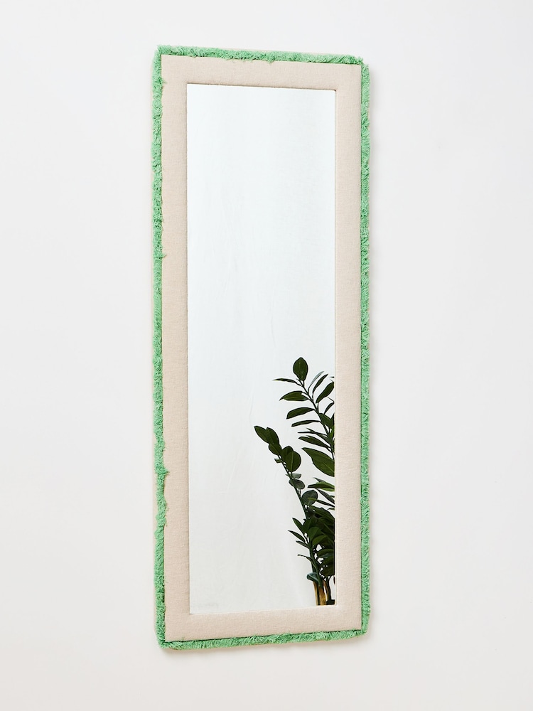 Oliver Bonas Natural Issey Boucle Full Length Mirror - Image 1 of 4