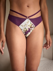 B By Ted Baker Berry Red Floral High Waist Knickers - Image 1 of 3