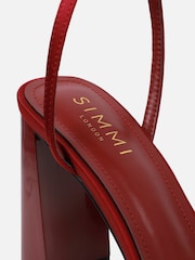 Simmi London Red Jeena Heeled Sandals - Image 3 of 4