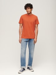 Superdry Orange 100% Cotton Crew Neck Slub Short Sleeved T-Shirt - Image 2 of 3