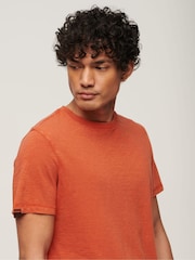 Superdry Orange 100% Cotton Crew Neck Slub Short Sleeved T-Shirt - Image 3 of 3