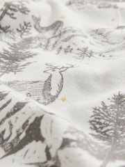 Grey Womens 100% Cotton Matching Family Christmas Mountain Print Pyjamas - Image 10 of 10