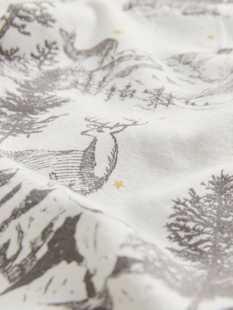 Grey Womens 100% Cotton Matching Family Christmas Mountain Print Pyjamas - Image 10 of 10