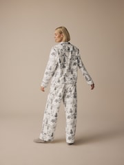 Grey Womens 100% Cotton Matching Family Christmas Mountain Print Pyjamas - Image 2 of 10