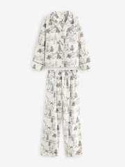 Grey Womens 100% Cotton Matching Family Christmas Mountain Print Pyjamas - Image 7 of 10