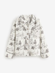 Grey Womens 100% Cotton Matching Family Christmas Mountain Print Pyjamas - Image 8 of 10