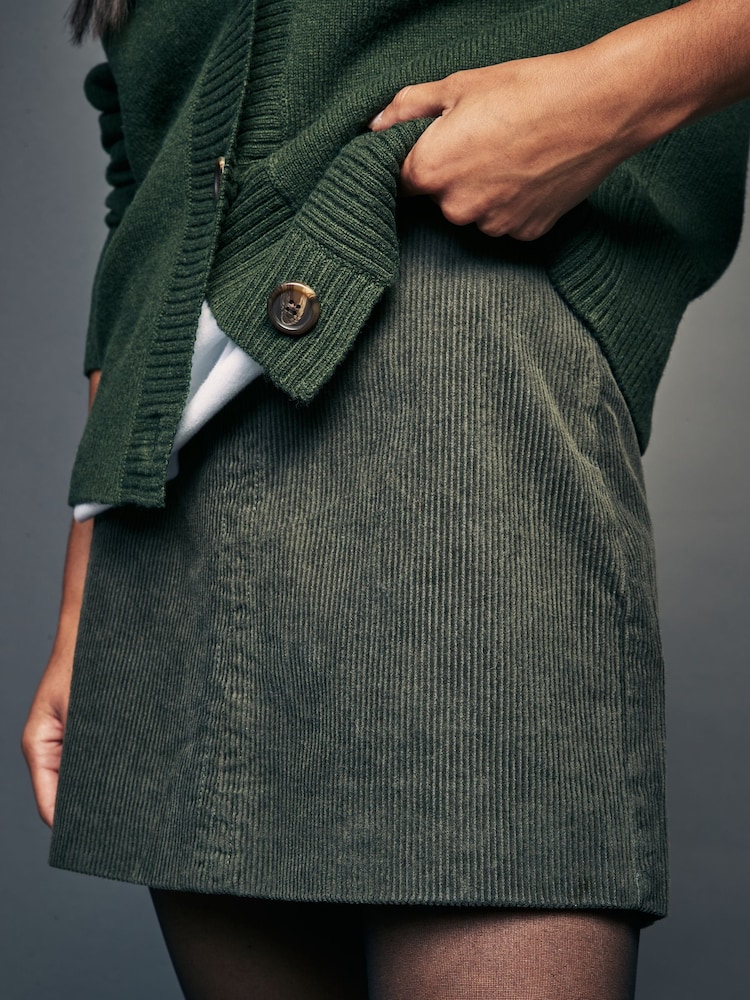 Green Corduroy Mini Skirt - Image 5 of 8