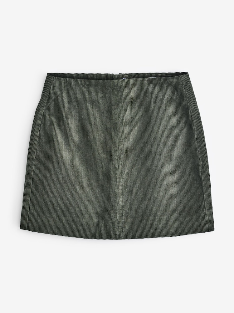 Green Corduroy Mini Skirt - Image 6 of 8
