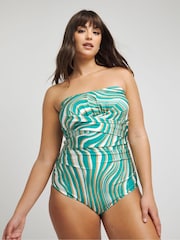 Simply Be Green Magisculpt Bandeau Swimsuit - Image 1 of 4