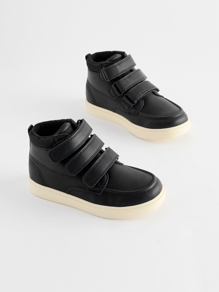 Black Wide Fit (G) 3 Strap Touch Fastening Smart Ankle Boots - Image 1 of 5