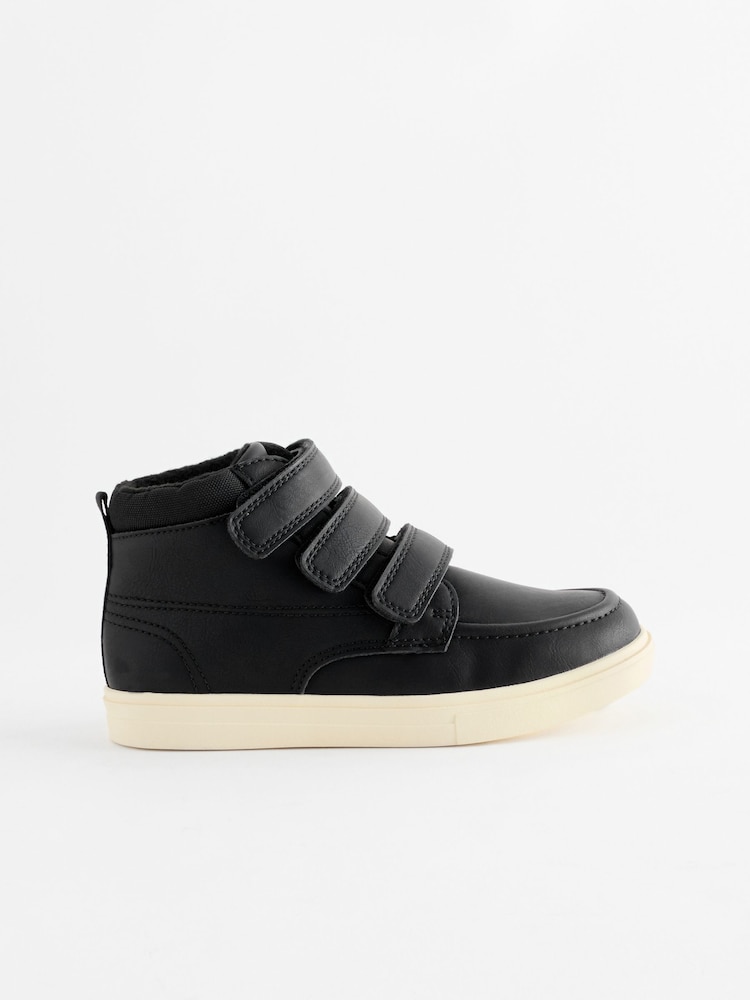 Black Wide Fit (G) 3 Strap Touch Fastening Smart Ankle Boots - Image 2 of 5