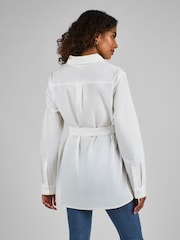 JoJo Maman Bébé White Maternity Poplin Shirt - Image 2 of 4
