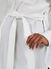 JoJo Maman Bébé White Maternity Poplin Shirt - Image 4 of 4