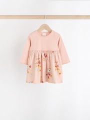 Pink/Blue Floral Baby Cotton Jersey Dresses 2 Pack (0mths-2yrs) - Image 3 of 9