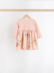 Pink/Blue Floral Baby Cotton Jersey Dresses 2 Pack (0mths-2yrs) - Image 4 of 9