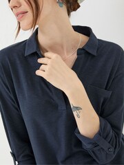 FatFace Paige Blue Jersey Shirt - Image 4 of 5