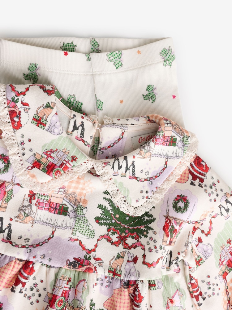 Cath Kidston Ecru Christmas Long Sleeve Collar Top and Legging Set (3mths-7yrs) - Image 12 of 12 Cath Kidston Ecru Christmas Long Sleeve Collar Top and Legging Set (3mths-7yrs) - Image 12 of 12