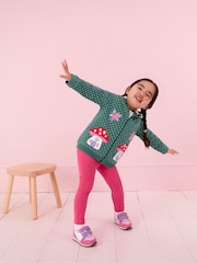 JoJo Maman Bébé Green Fairy & Toadstool Cotton Appliqué Cosy Hoodie - Image 2 of 5
