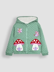 JoJo Maman Bébé Green Fairy & Toadstool Cotton Appliqué Cosy Hoodie - Image 3 of 5