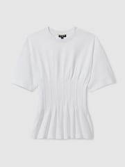 Reiss White Luna Atelier Corset Detail T-Shirt - Image 2 of 5