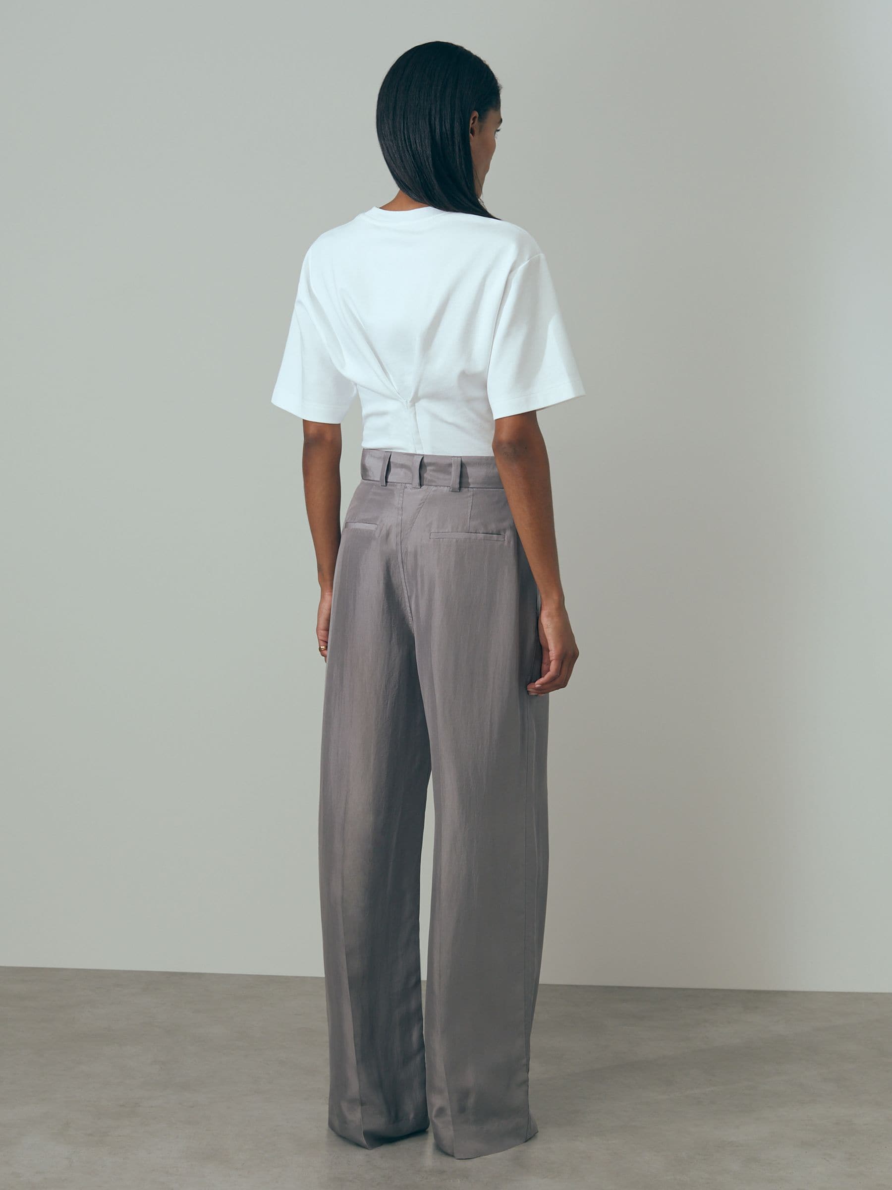 Buy Reiss White Luna Atelier Corset Detail T-Shirt from the
