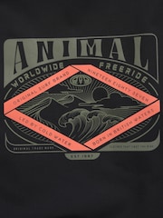Animal Charcoal Black Mens Misty Waterproof Fleece Parka - Image 9 of 9