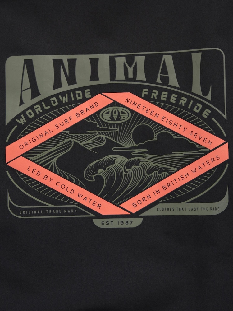 Animal Charcoal Black Mens Misty Waterproof Fleece Parka - Image 9 of 9