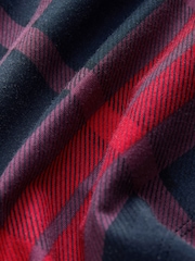 Navy Blue/Red 100% Cotton Check Pyjamas Shorts Set - Image 10 of 10