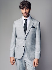 Grey - Slim Fit Brushed Check Suit Jacket - Image 1 of 1