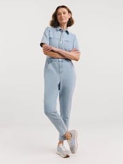 JD Williams Blue Belted Waist Jumpsuit - Image 1 of 4