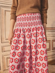 Cath Kidston Retro Floral Shirred 100% Cotton Skirt - Image 1 of 6