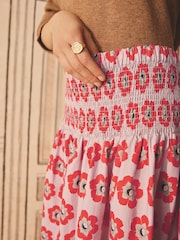 Cath Kidston Retro Floral Shirred 100% Cotton Skirt - Image 2 of 6