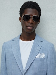 Reiss Light Blue Liam Polka Dot Silk Pocket Square - Image 2 of 5