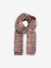 Red Spacedye Cable Knit Scarf - Image 5 of 7