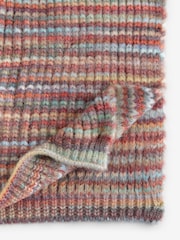 Red Spacedye Cable Knit Scarf - Image 6 of 7