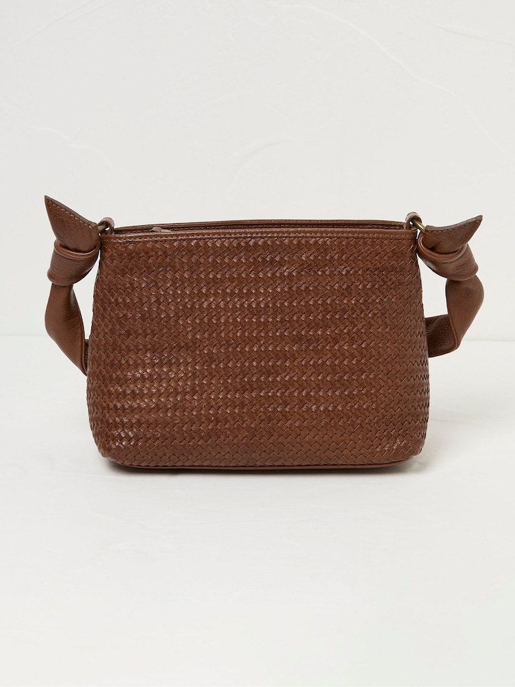 FatFace Claudia Brown Woven Shoulder Bag - Image 1 of 3