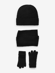 Black Cable Cable Hat, Gloves and Scarf Set (3-16yrs) - Image 1 of 5