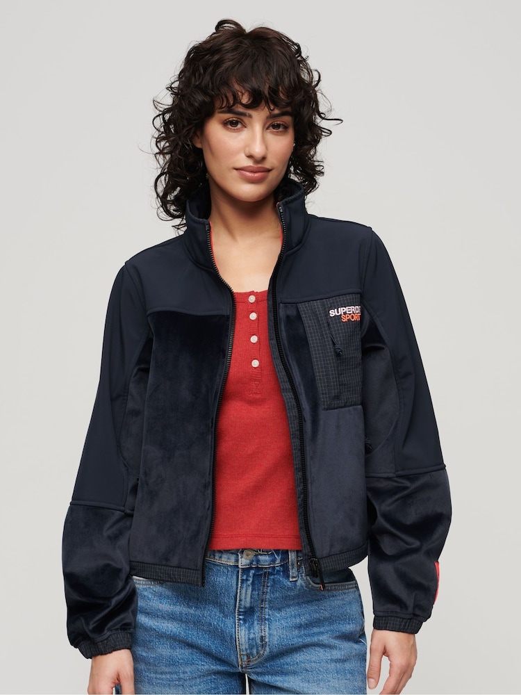 Superdry Blue Hybrid Trekker Jacket - Image 1 of 4
