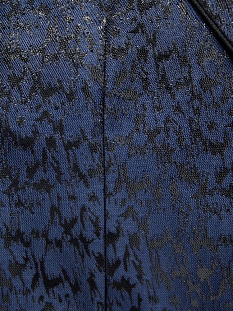 Blue Metallic Leopard Tuxedo Jacket - Image 10 of 10